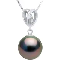 ATELIERS SAINT GERMAIN Anhänger Double Knot Weißgold - echte Tahiti-Zuchtperle rund 10-11 mm