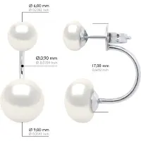 ATELIERS SAINT GERMAIN Ohrringe Duo Echte Süßwasser-Zuchtperlen Knopf 6 und 9 mm