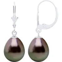 ATELIERS SAINT GERMAIN Ohrringe aus Weißgold und echten Tahiti-Zuchtperlen, birnenförmig, 10–11 mm