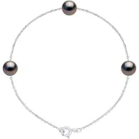 ATELIERS SAINT GERMAIN Armband TRIO - 3 echte Tahiti-Zuchtperlen, rund 7-8 mm