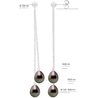 ATELIERS SAINT GERMAIN Hängende Ohrringe – echte Tahiti-Zuchtperlen, Birne, 7–8 mm
