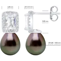 ATELIERS SAINT GERMAIN Hängende Ohrringe, echte Tahiti-Zuchtperlen, 8–9 mm