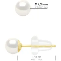ATELIERS SAINT GERMAIN Ohrringe Gelbgold 750 - Echte Süßwasser-Zuchtperlen rund 4-5 mm