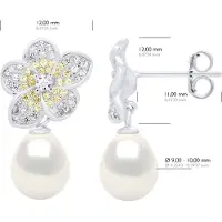 ATELIERS SAINT GERMAIN Ohrringe - Schmuck Silber - Echte Süßwasser-Zuchtperlen Birne 9-10 mm