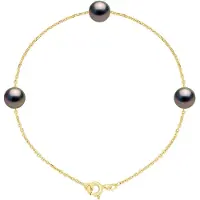 ATELIERS SAINT GERMAIN Armband TRIO - 3 echte Tahiti-Zuchtperlen, rund 7-8 mm