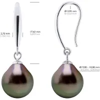ATELIERS SAINT GERMAIN Ohrringe aus Silber 925 und echten Tahiti-Zuchtperlen Birne 9-10 mm