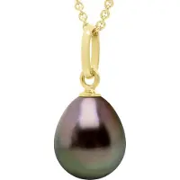 ATELIERS SAINT GERMAIN Anhänger Gelenkfaden Gelbgold 750 und echte Tahiti-Zuchtperle Birne 8-9 mm