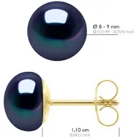 ATELIERS SAINT GERMAIN Ohrringe – Gelbgold 750 (18 Karat echte Süßwasser-Zuchtperlen, Knopf 8–9 mm).