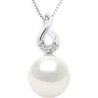 ATELIERS SAINT GERMAIN Anhänger Acht Weißgold – Diamanten 0,03 ct – echte Süßwasser-Zuchtperle rund 9–10 mm