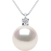 ATELIERS SAINT GERMAIN Halskette Schmuck Diamanten 0,03 cts – Echte Zuchtperle Akoya Japanisch zertifiziert rund 8–9 mm