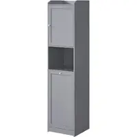 Songmics Badschrank mit Wäschekorb, herausnehmbarer Wäschesack, Schrank mit verstellbarer Ablage BBCB35761G02