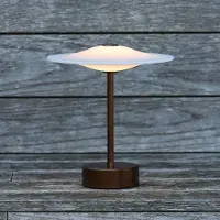 Piet Hein Sinus 22 Portable LED-Tischlampe, bronze, IP44 - , dimmbar, Bronze / Altmessing, für Balkon, Aluminium, Design