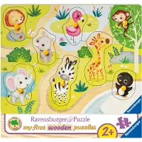 Ravensburger Knopfpuzzle Unterwegs Im Zoo 8 Teile