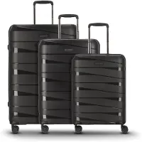 Redolz Essentials 10 Trolley Set 3-teilig Black Metallic 2 schwarz 55cm