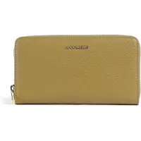 Coccinelle Damen-Geldbörse in Grün Metallic mit Reißverschluss und Logo