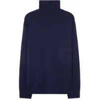 Seidensticker Strickpullover , Herren, Gr. S, dunkelblau, 80% Wolle, 15% Polyamid, 5% Kaschmir, unifarben, oversize, ohne Ausschnitt, Pullover Strickpullover, 1/1 Stehkragen Uni