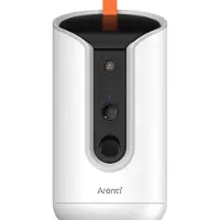 Arenti PETCAM1T Indoor WiFi Haustierkamera & Futterspender, IP-Sicherheitskamera, Drinnen, Kabellos, Amazon Alexa & Google Assistant, Tisch/Bank, Weiß