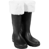Witbaard Weihnachtsstiefel Deluxe Gummi/Pelzimitat schwarz/weiss mt 45