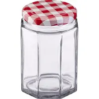 Westmark 6er Set 288ml 6eck Gläser, m. Herz-Dekor Deckel, 63 mm