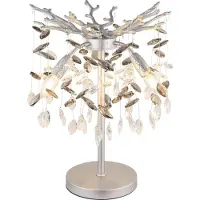 Globo Tischlampe Queena silbergrau Ø 36cm