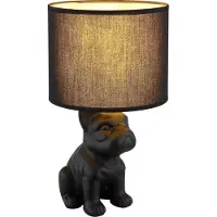 Globo Tischlampe Dogo Hund Schwarz mit Mütze