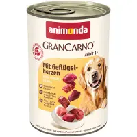 Animonda GranCarno Gran Carno Nassfutter mit Geflügelherzen für adulte Hunde getreidefrei 12x400 g