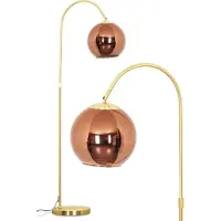 Hofstein Cesaro Stehlampe aus Metall/Glas in Messing/Kupferfarben