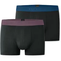 Schiesser Lange Unterhose "95/5 Multipacks" mit farblich abgesetztem, sportlichem Logo-Webgummibund