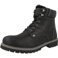 Camel active Schnürschuhe aus echtem Leder in Schwarz | Gr.: 45