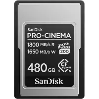 SanDisk PRO-CINEMA CFexpress Type A Card - 480GB, 480 GB, CFexpress Type A, 1800 MB/s, 1650 MB/s, Tropfsicher, Staubresistent, Wasserfest, Schwarz, Metallisch