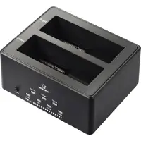 Renkforce RF-5576398 USB-A (USB 3.2 Gen 1) SATA 2 Port Festplatten-Dockingstation 2.5 Zoll, 3.5 Zoll mit Clone-Funktion