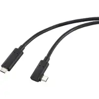 Renkforce Glasfaser USB-C Kabel USB 3.2 Gen2 USB-C Stecker einseitig gewinkelt 10.00 m Schwarz RF-5625884