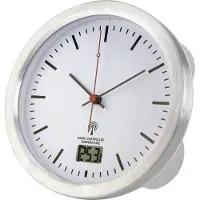 Renkforce E1003R Funk Wanduhr 17 cm x 60 mm Silber Badezimmer-/Feuchtraum geeignet