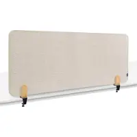 Legamaster Akustik-Tischtrennwand Elements, PET-Kern, Stoffoberfläche pinnbar, inkl. 2 Tischklemmen, B 1600 x H 600 x T 21 mm, soft beige