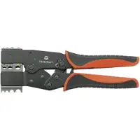 Toolcraft 2-i-1 818644 Krympetang Isolerede fladstik, Kabelsko, Stødsamling