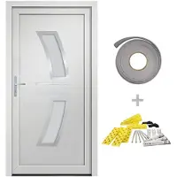 vidaXL Haustür Weiß 98x208 cm PVC