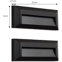LINDBY LED-Außenwandleuchte Peker, schwarz, 2er-Set, PC