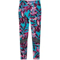 MADELEINE Leggings mit Leo-Print und Mesheinsätzen in türkis / multicolor | Gr.: 40