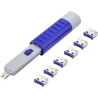 Renkforce USB-A Port Schloss RF-4714586 6er Set Silber, Blue inkl. 1 Schlüssel RF-4714586