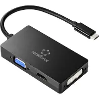Renkforce RF-4633066 USB-C / HDMI / DVI / VGA Adapter [1x USB-C Stecker - 1x VGA-Buchse, HDMI-Buchse, DVI-Buchse 24+5