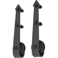 vidaXL Schiebetürbeschlag-Set 183 cm Stahl Schwarz