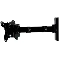 B-Tech BT7512/PB Neig- und drehbarer Einarm-Wandhalter (Displaygröße bis 58 cm (22,8 Zoll), Belastbarkeit 15kg, 75 x 75mm, 100 x 100mm) schwarz