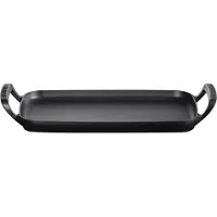 Le Creuset BBQ Outdoor Collection 20276400000005 Cast Iron Rectangular Baking Tray, Grillplatte, 40 cm