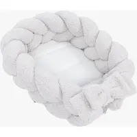 Meowbaby Bearly Babynest mit geflochtenem Schutz, Offwhite