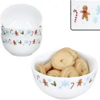 MamboCat 4x Candyman Gebäckschalen Ø14cm 420ml Porzellan Weihnachten Keks-Bowl Eisblau