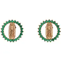 NAEMI Women Earrings in Rose Gold Green | Gr.: onesize