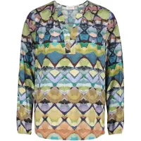 Cartoon Casual-Bluse Damen Viskose grün gemustert, 38 830318-0001-00380
