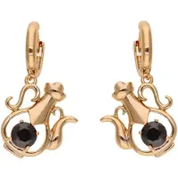 NAEMI Women Earrings in Rose Gold Black | Gr.: onesize
