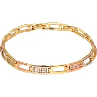 Faina Women Link Bracelet With Rhinestones in Gold Multicolor | Gr.: onesize
