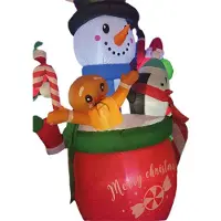 Basic & Co Schneemann Pinguin Keks 130 x 80 x 183 cm Aufblasbar